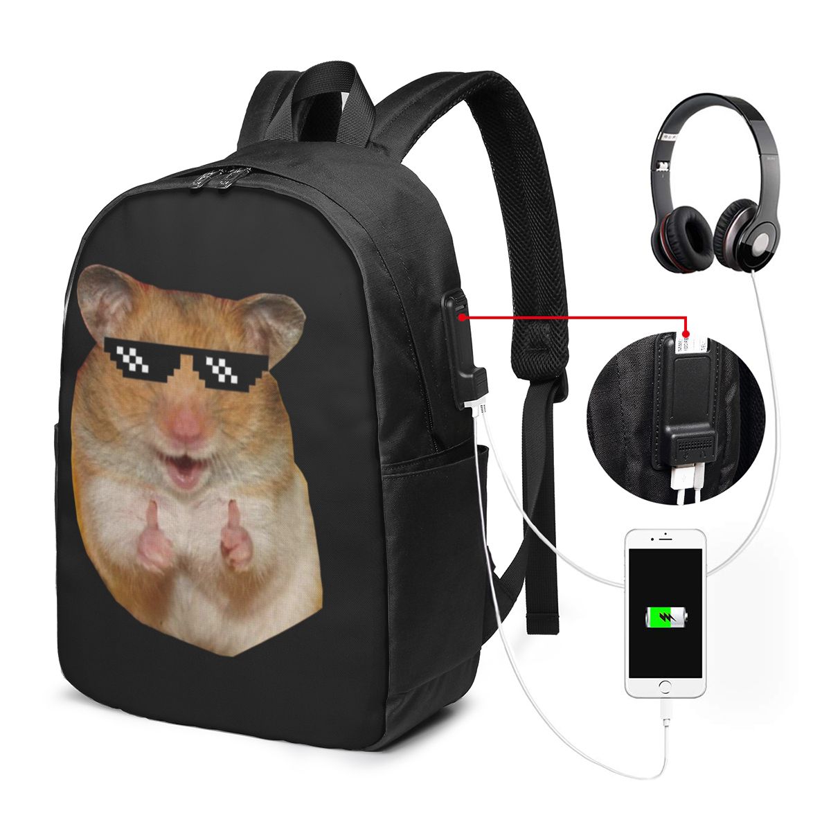 Women Bags Laptop - Divertente zaino a forma di criceto,