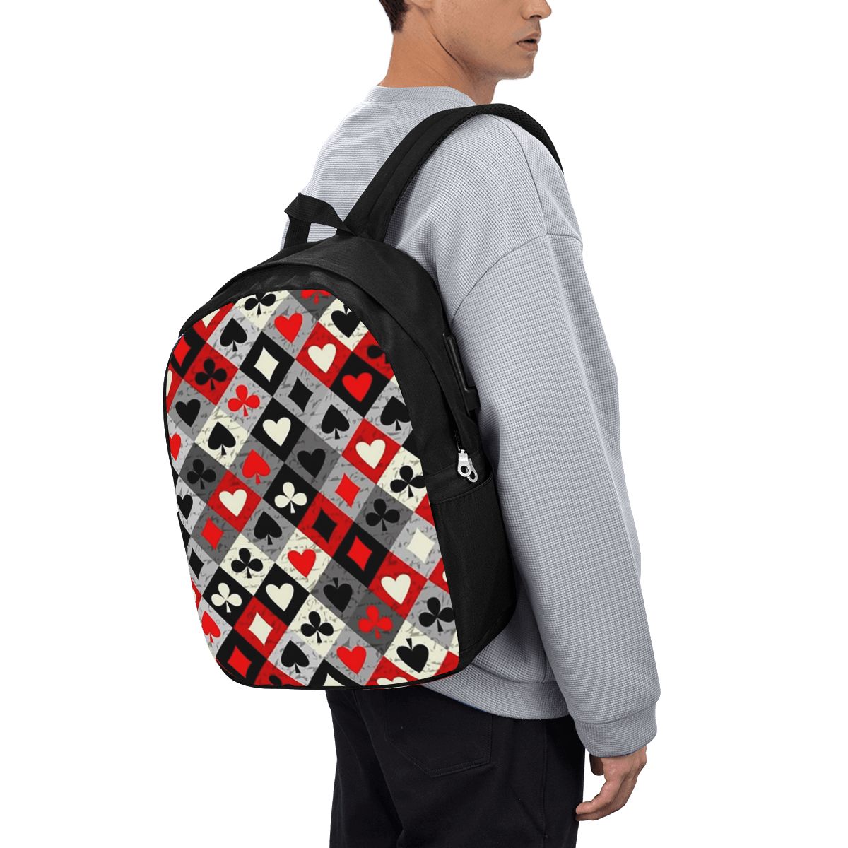 Women Bags Laptop - Zaino con stampa di carte da