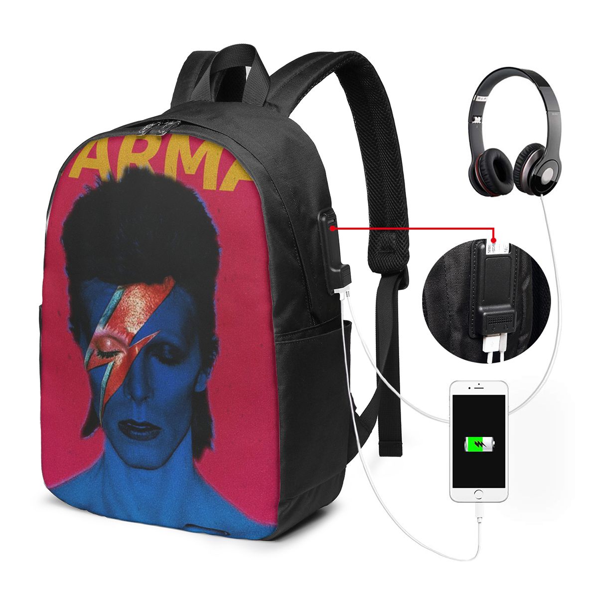 Women Bags Laptop - Zaino Davids Bowied, borsa da viaggio