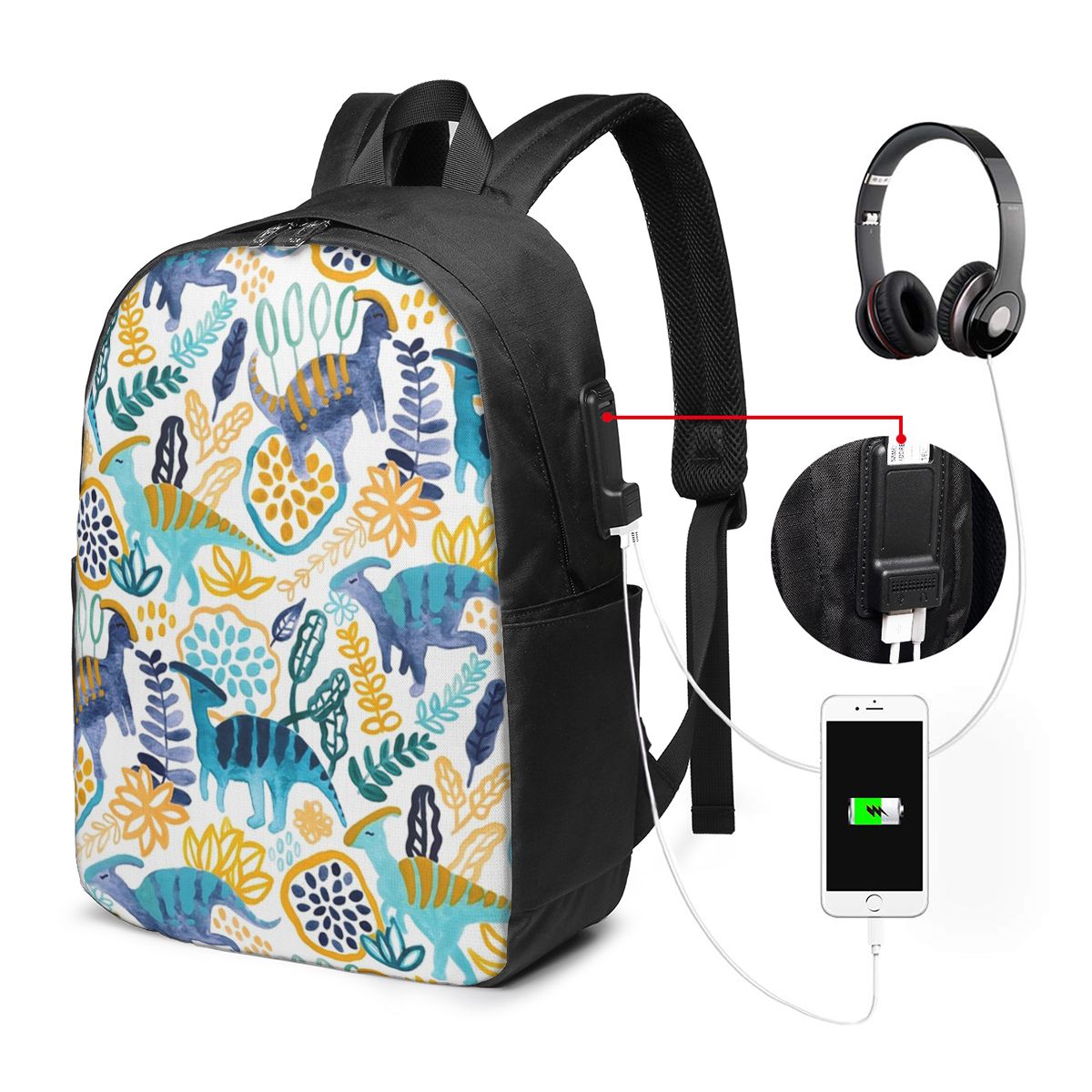 Women Bags Laptop - Gouache Parasaurolophuses Zaino da viaggio per