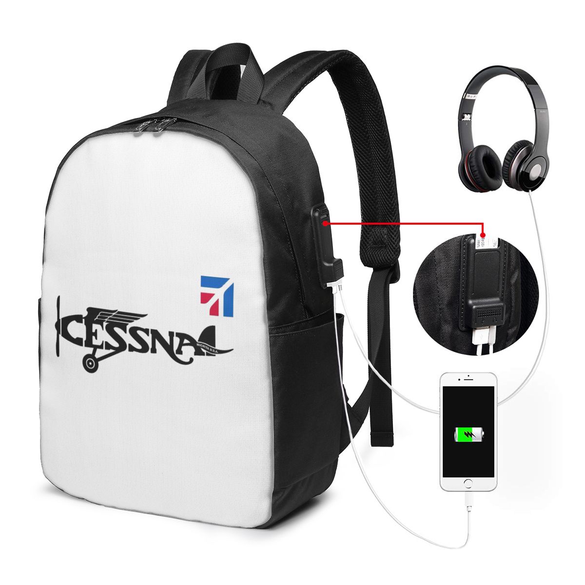 Zaino con logo Cessna, borsa d - Women Bags Laptop recensione e prezzo