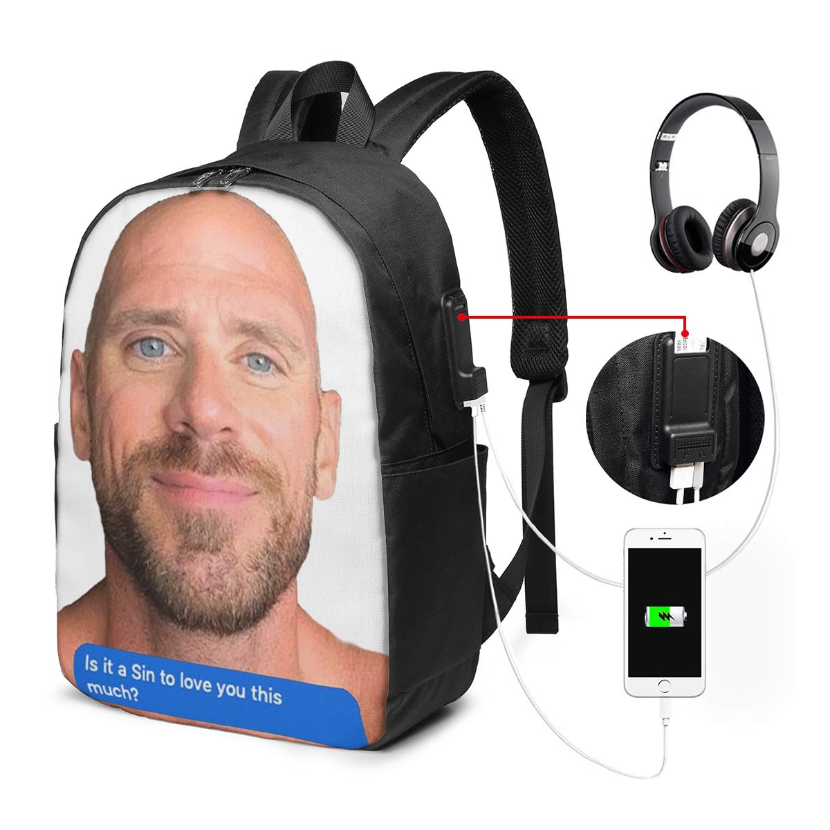 Zaino Johnny Sins Flirty Text  - Women Bags Laptop recensione e prezzo