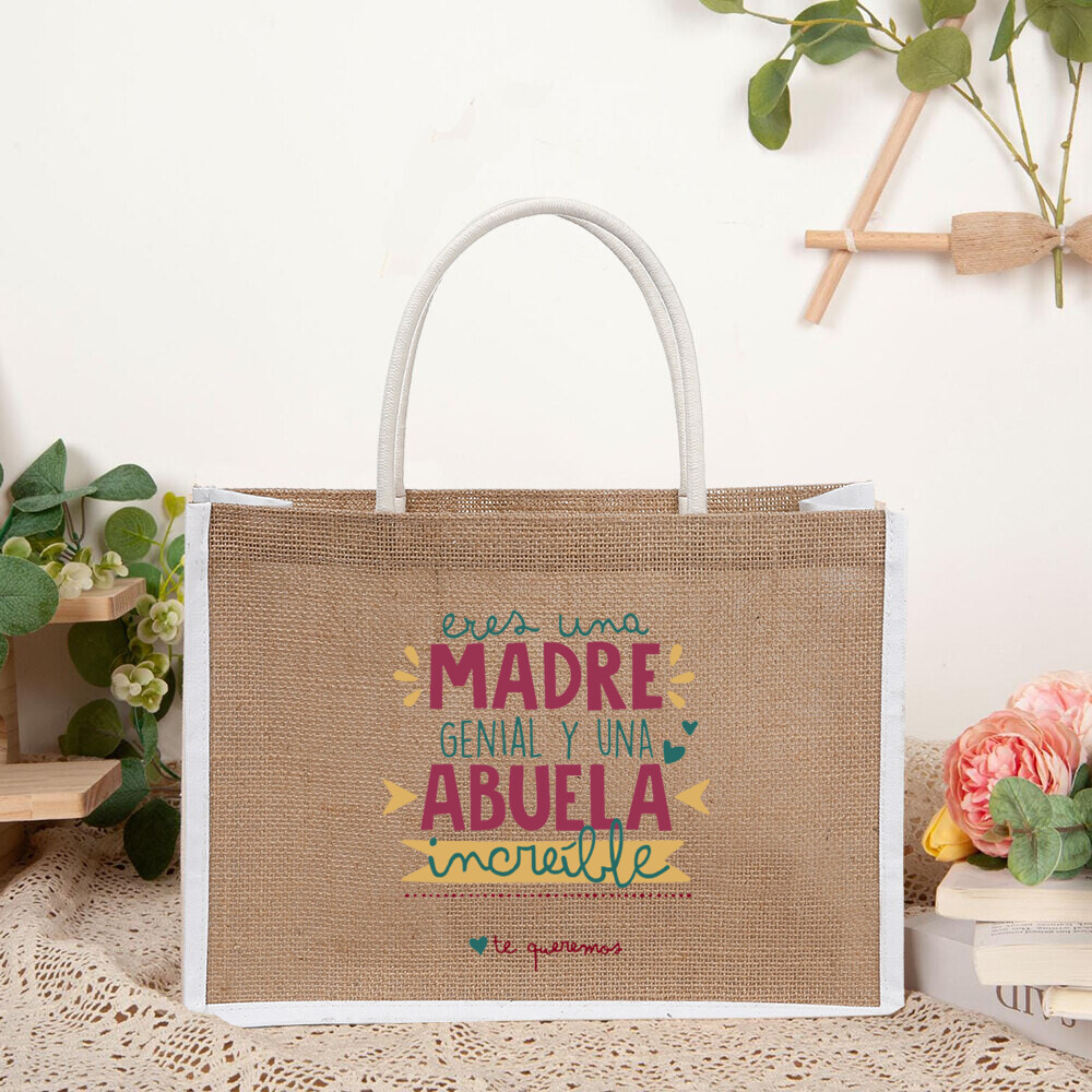 Borsa in Iuta Stampata con Scr - Women Bags Jute recensione e prezzo